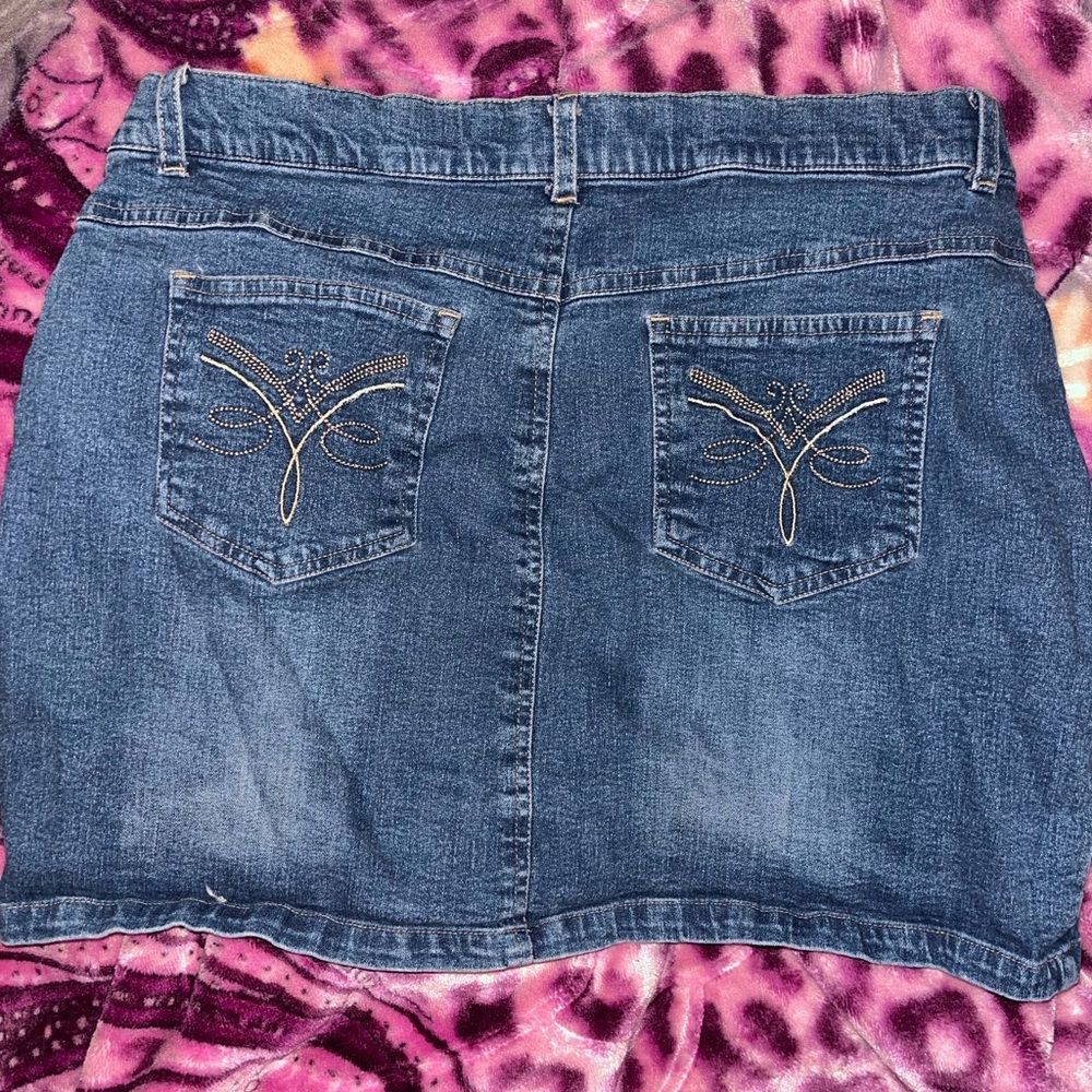 Denim Blue Embellished Women's Skirt